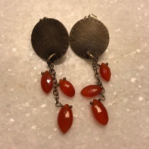 Dina Varano metal/stone drop earrings